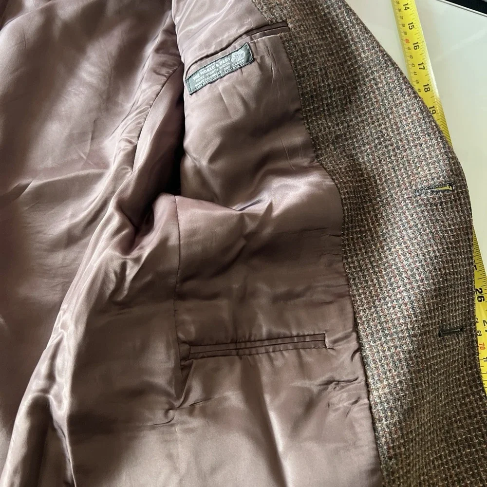 VTG Christian Dior Monsieur Brown Wool Blazer 38R Usa Made Union Kaufman Montana